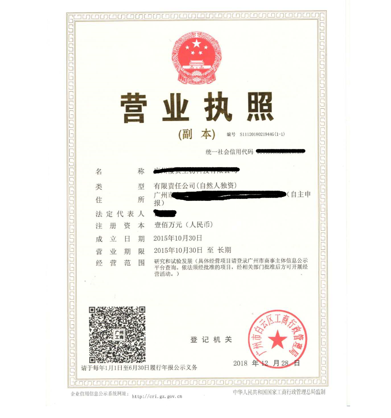 公司注册成功案例显示